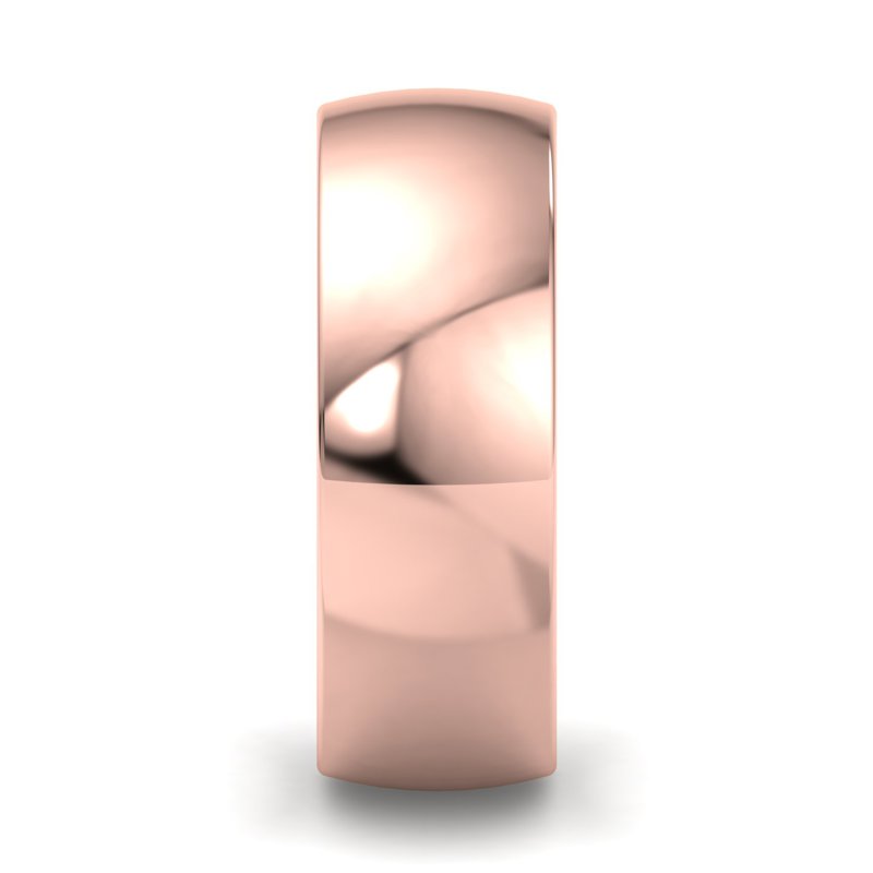 14k Rose Gold 7mm Heavy Low Dome Comfort Fit Band