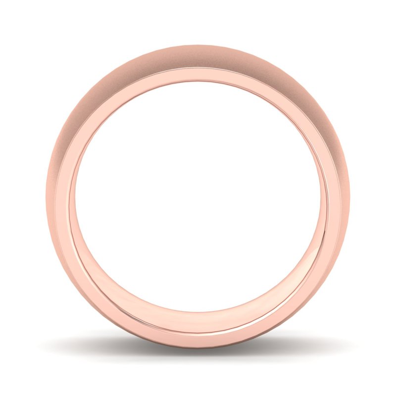 14k Rose Gold 7mm Satin Heavy Dome Comfort Fit Band