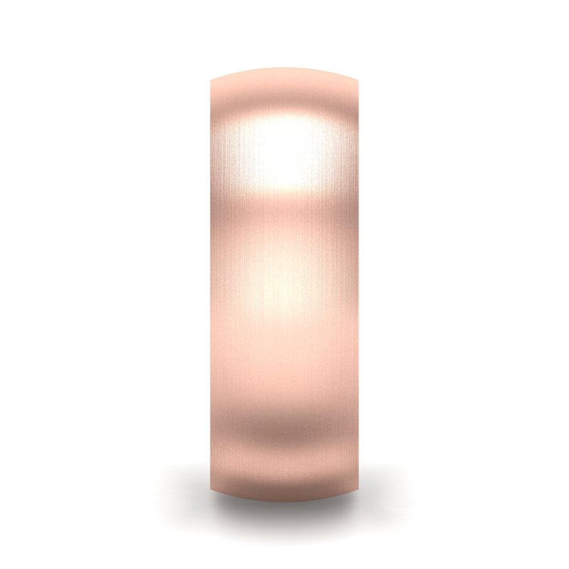 14k Rose Gold 7mm Satin Heavy Dome Comfort Fit Band