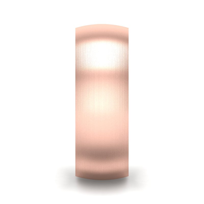 14k Rose Gold 7mm Satin Heavy Low Dome Comfort Fit Band