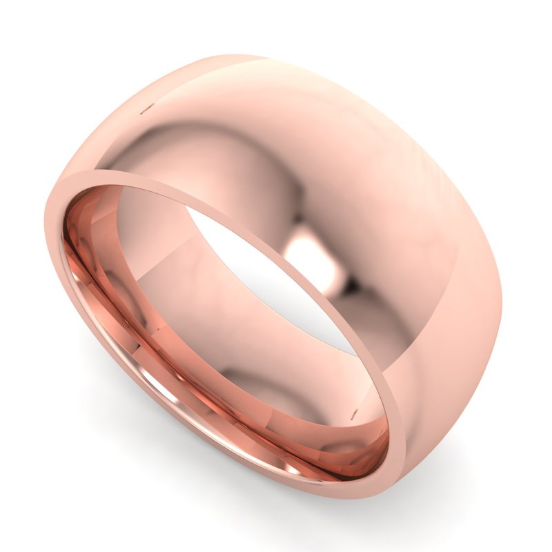 14k Rose Gold 8mm Heavy Dome Comfort Fit Band