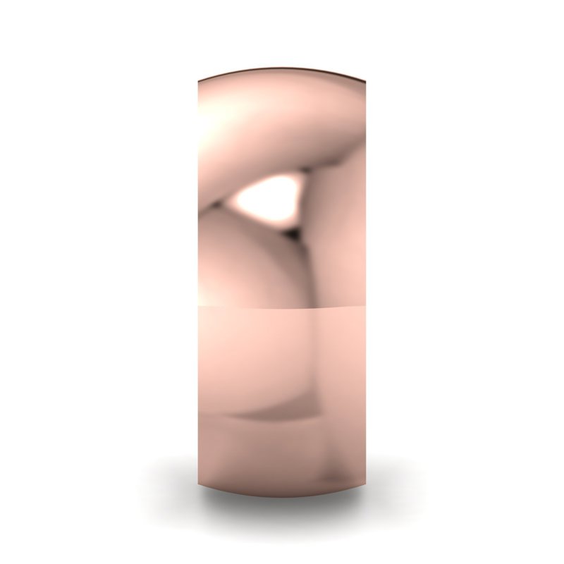 14k Rose Gold 8mm Heavy Dome Comfort Fit Band