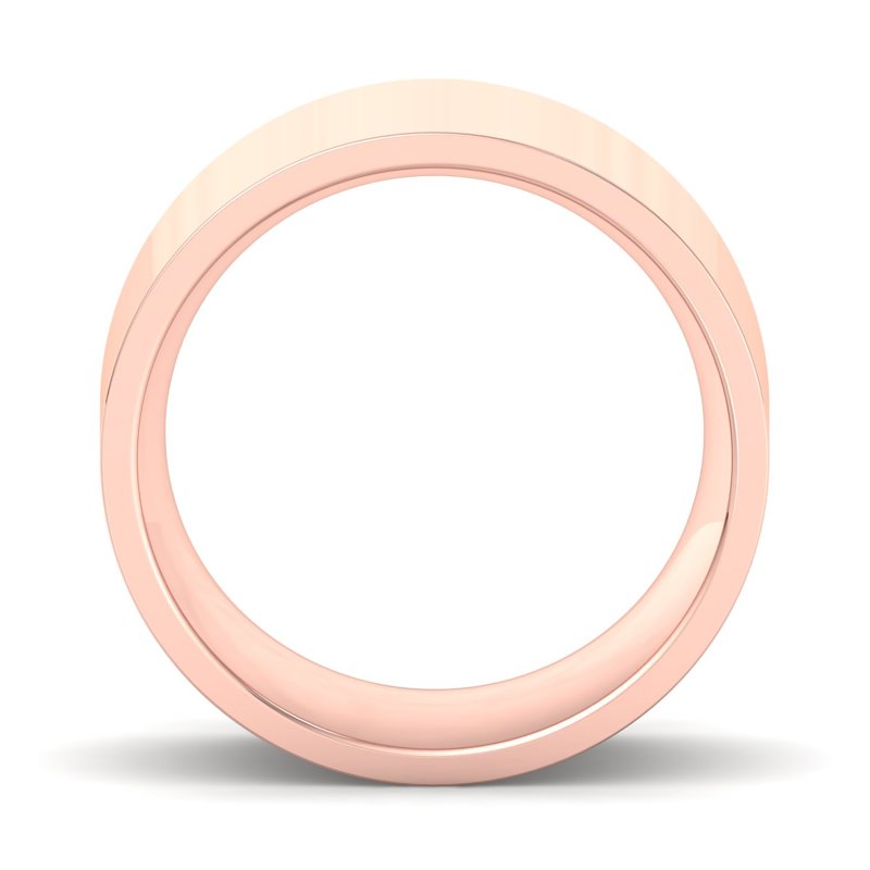 14k Rose Gold 8mm Heavy Flat Comfort Fit Band