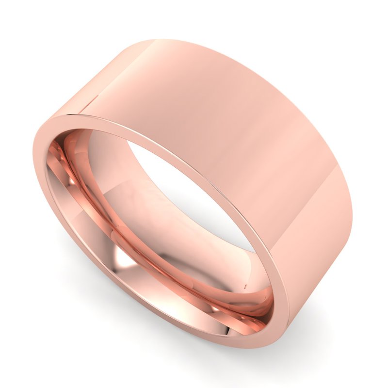 14k Rose Gold 8mm Heavy Flat Comfort Fit Band
