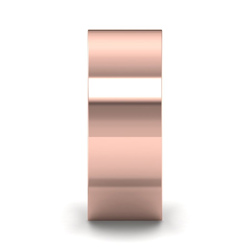 14k Rose Gold 8mm Heavy Flat Comfort Fit Band