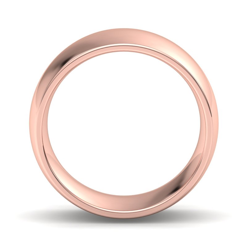 14k Rose Gold 8mm Heavy Low Dome Comfort Fit Band