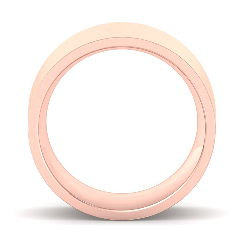 14k Rose Gold 8mm Satin Heavy Flat Comfort Fit Band