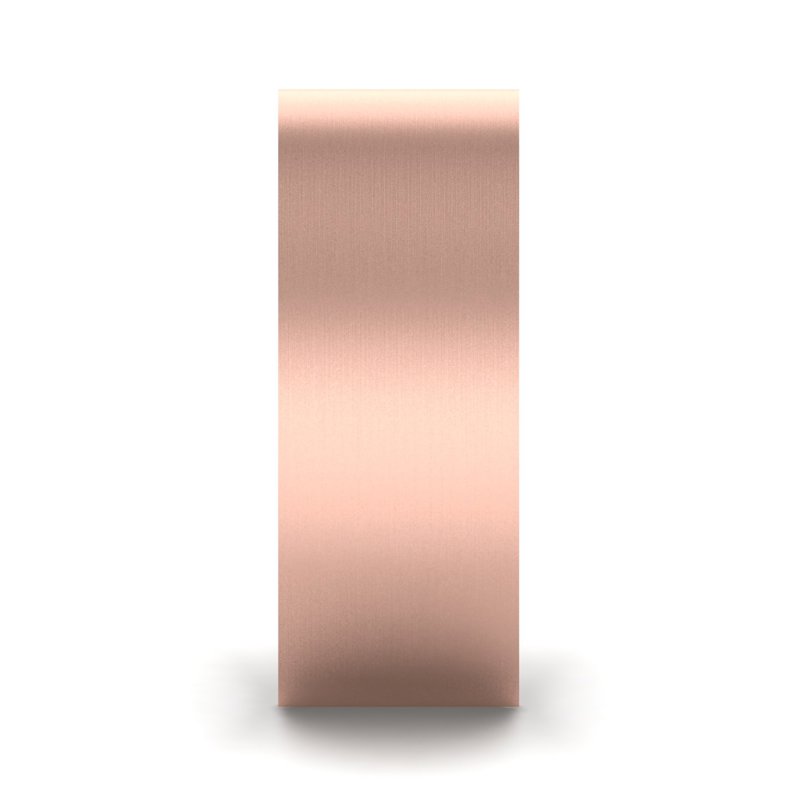 14k Rose Gold 8mm Satin Heavy Flat Comfort Fit Band