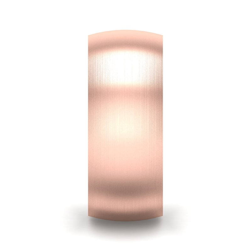 14k Rose Gold 8mm Satin Heavy Low Dome Comfort Fit Band