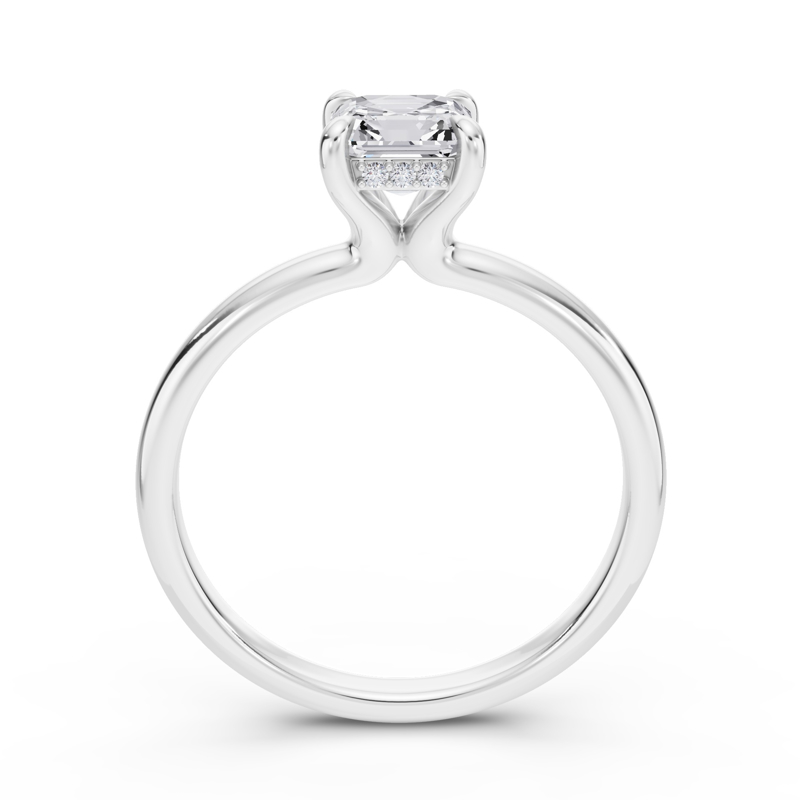 Platinum Novah Heavy Hidden Solitaire & 1ct Asscher Center