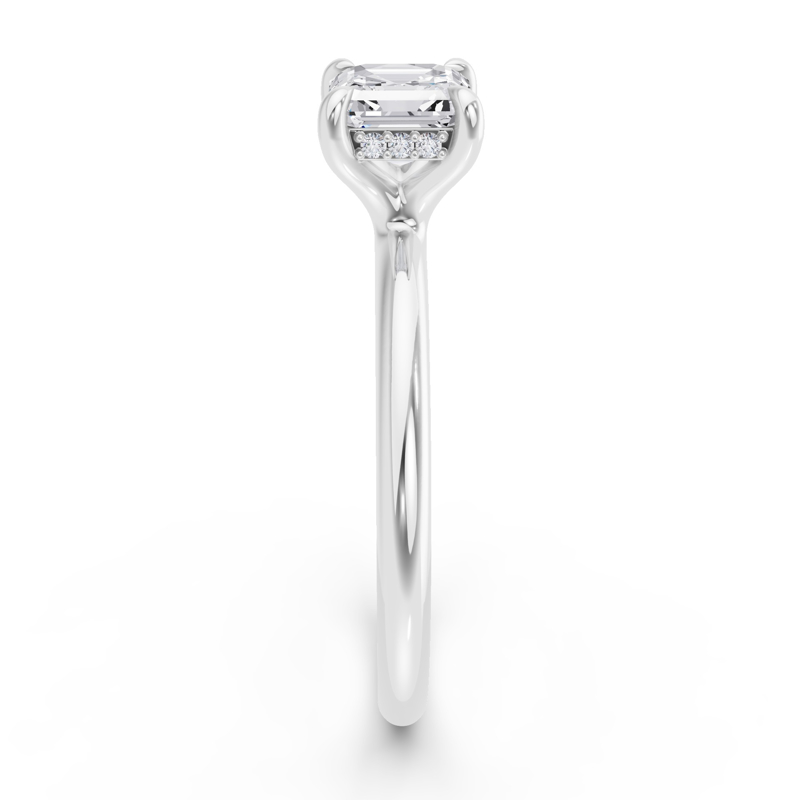 Platinum Novah Heavy Hidden Solitaire & 1ct Asscher Center
