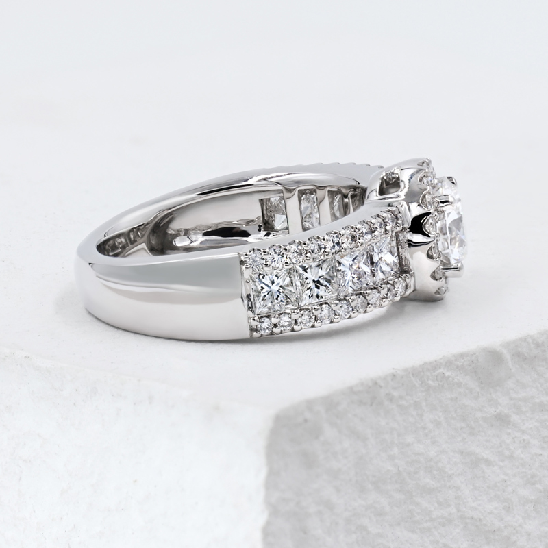 Platinum Three Row Halo (4ctw)
