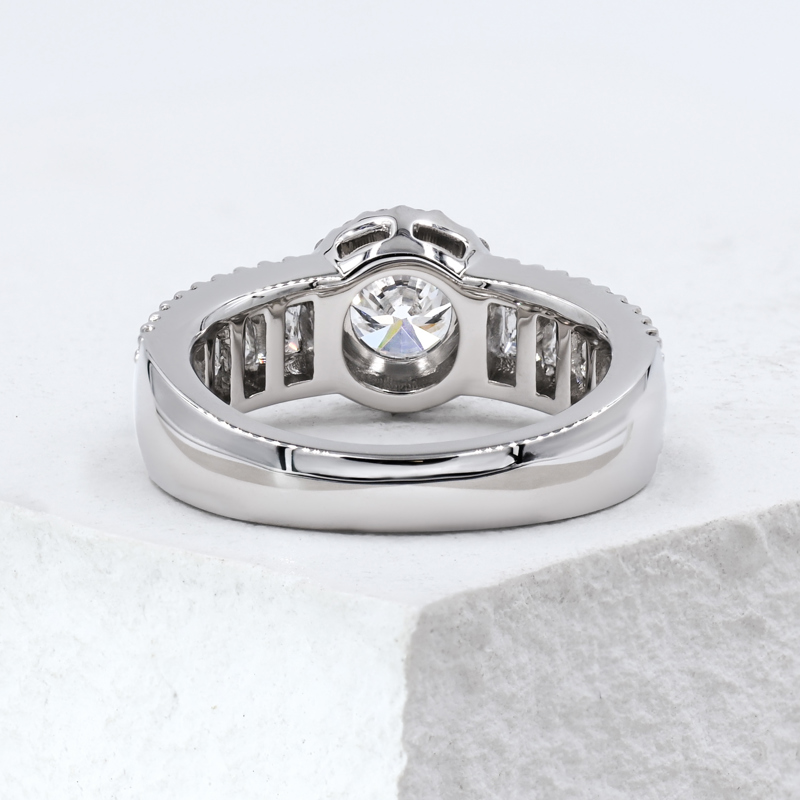 Platinum Three Row Halo (4ctw)