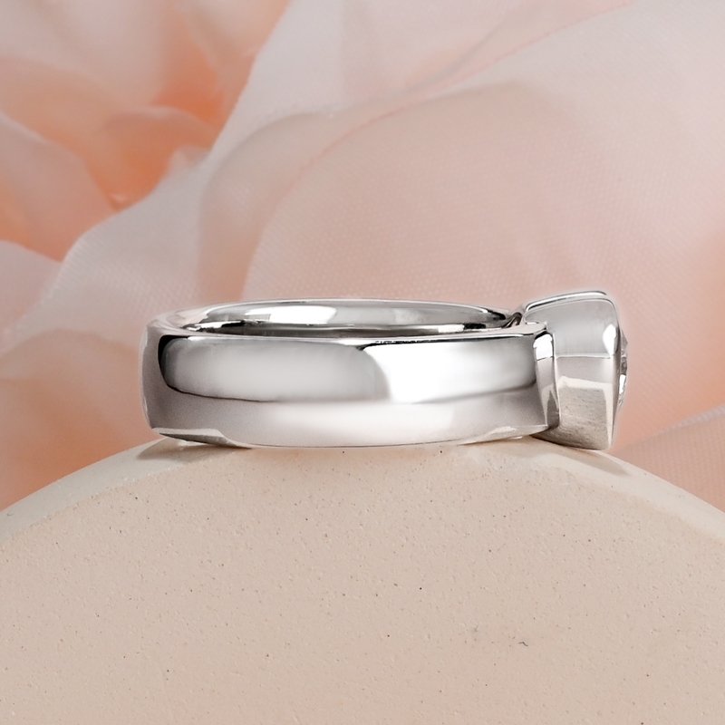 Platinum Wide Bezel 1ct Heart Ring