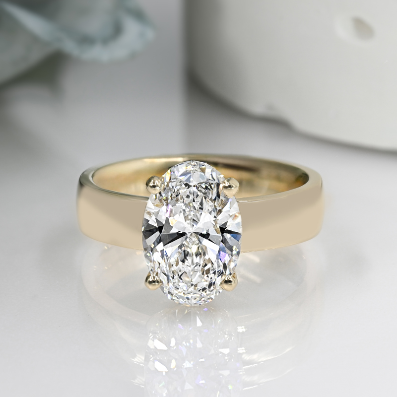 Wide Modern Solitaire 3ct Oval