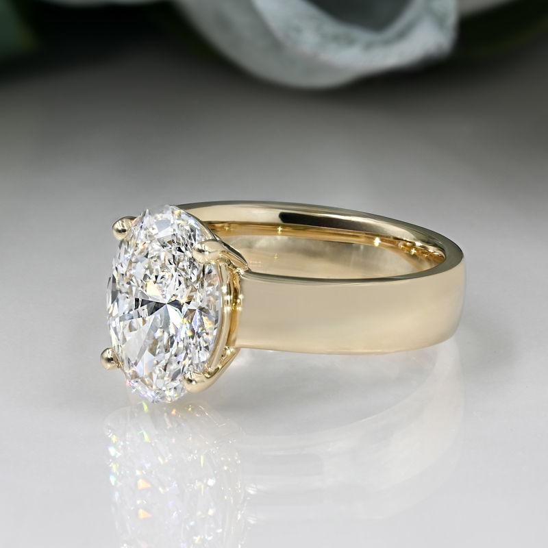 Wide Modern Solitaire 3ct Oval