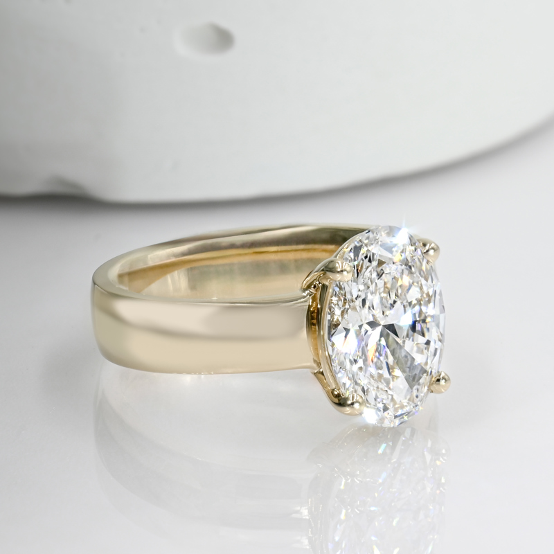 Wide Modern Solitaire 3ct Oval