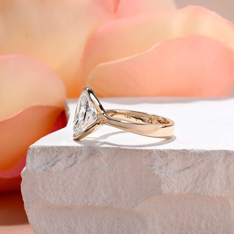 Half Bezel Modern 3ct Oval Solitaire