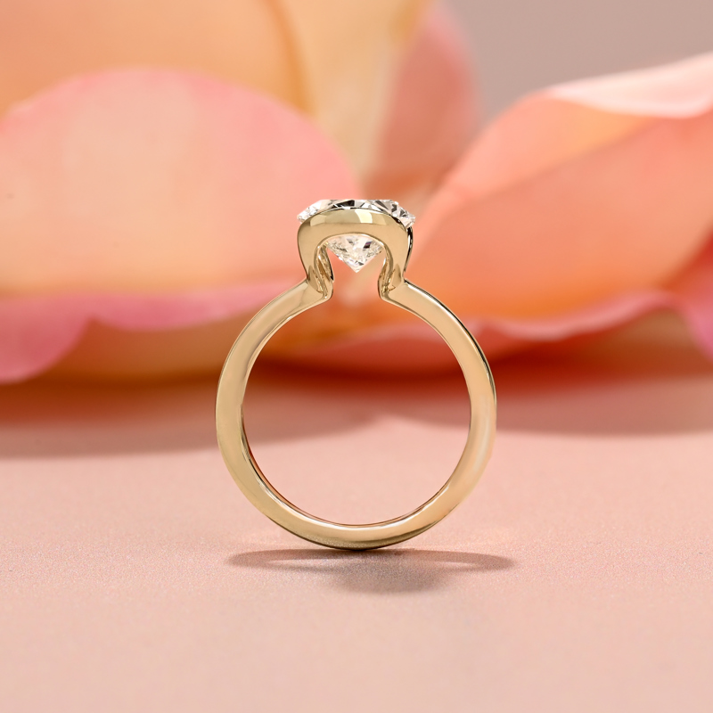Half Bezel Modern 3ct Oval Solitaire