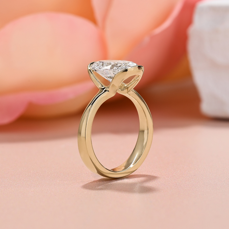Half Bezel Modern 3ct Oval Solitaire