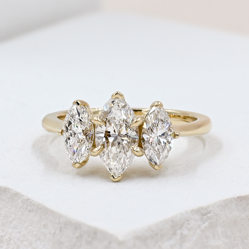 Custom Marquise Three Stone