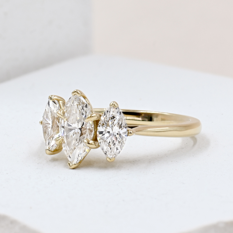 Custom Marquise Three Stone