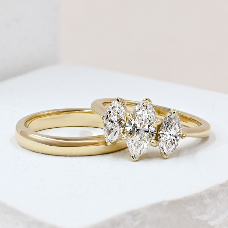 Custom Marquise Three Stone