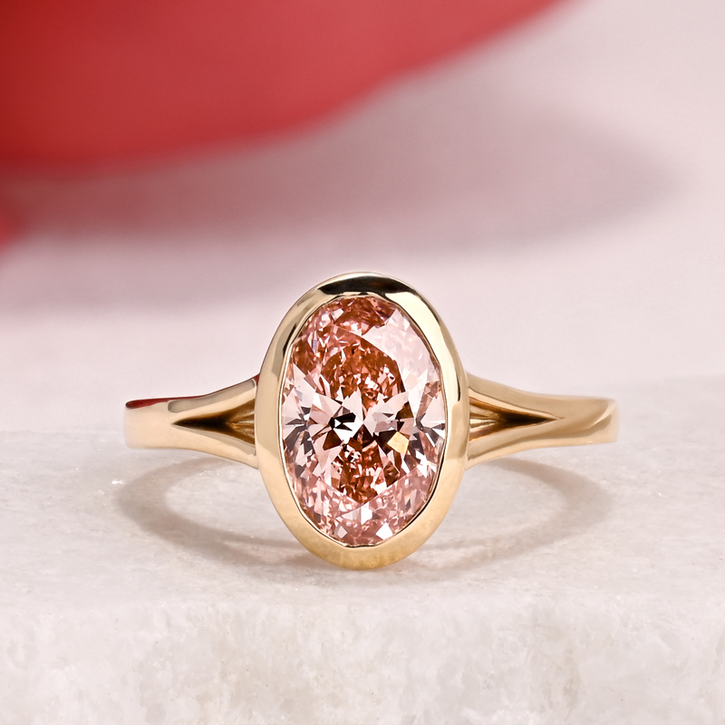 Split Bezel 2ct Pink Oval