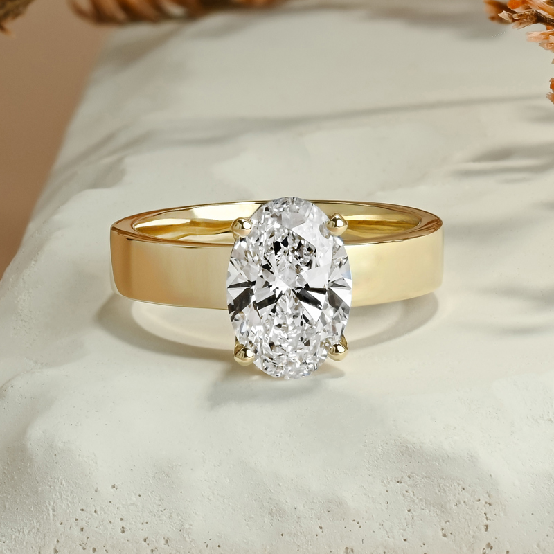 Custom 3ct Oval Wide Solitaire