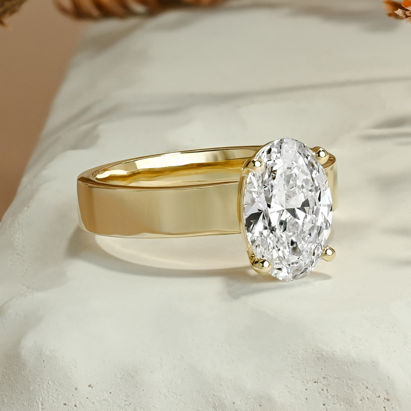 Custom 3ct Oval Wide Solitaire