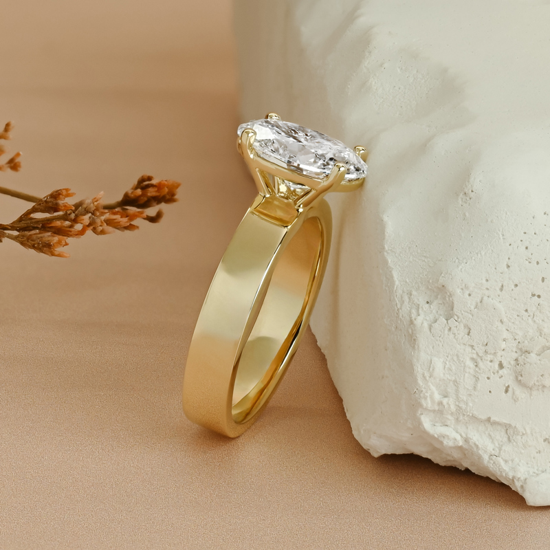 Custom 3ct Oval Wide Solitaire