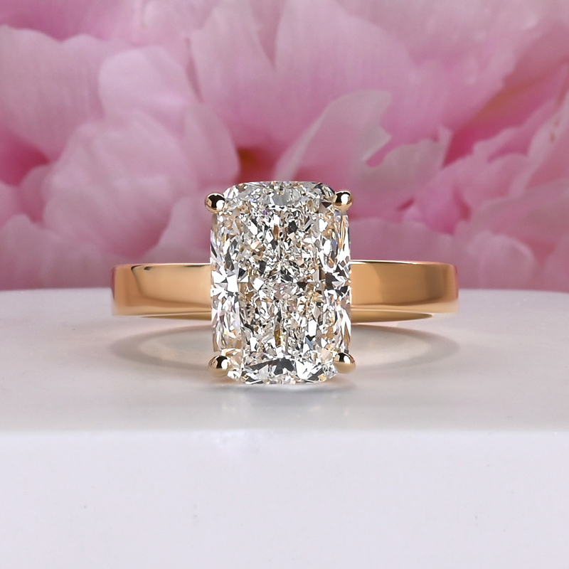 Custom 5 ct Elongated Cushion Ring