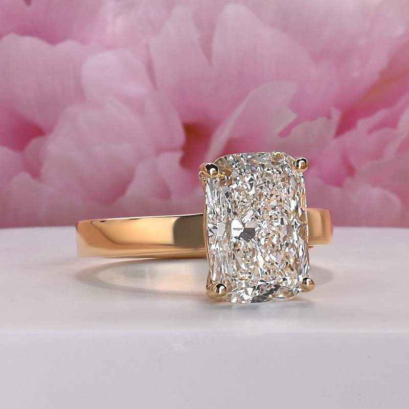 Custom 5 ct Elongated Cushion Ring