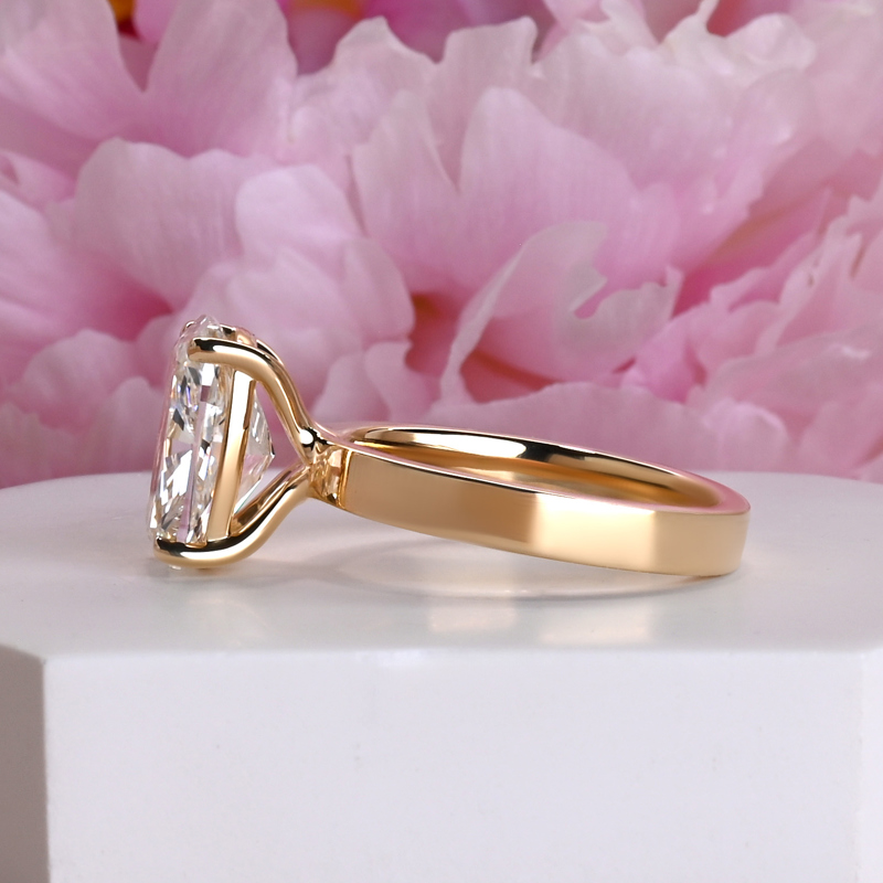 Custom 5 ct Elongated Cushion Ring
