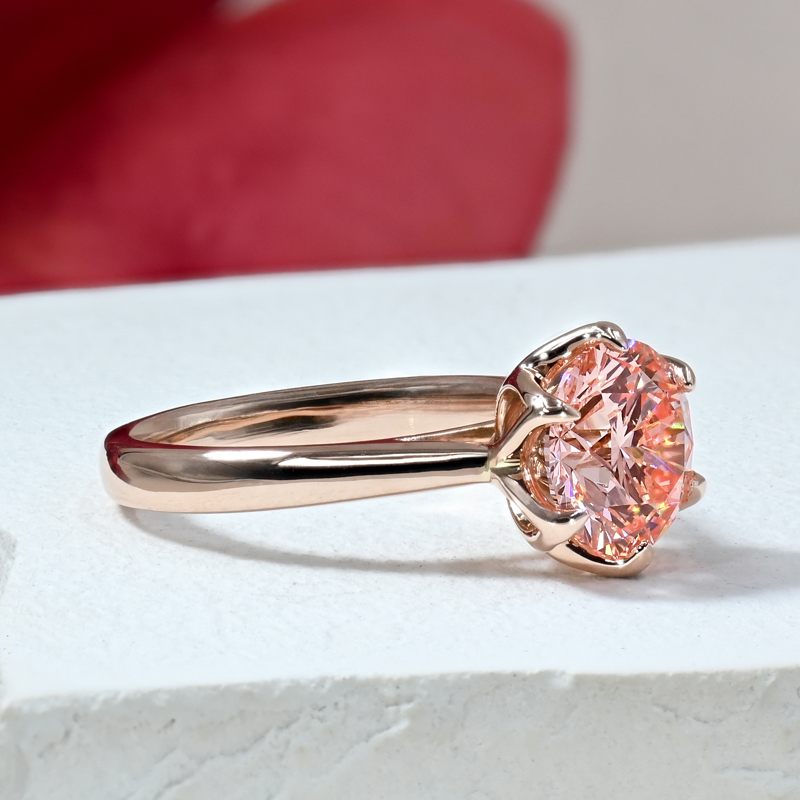 Rose Gold Tulip 2ct Pink Diamond Solitaire