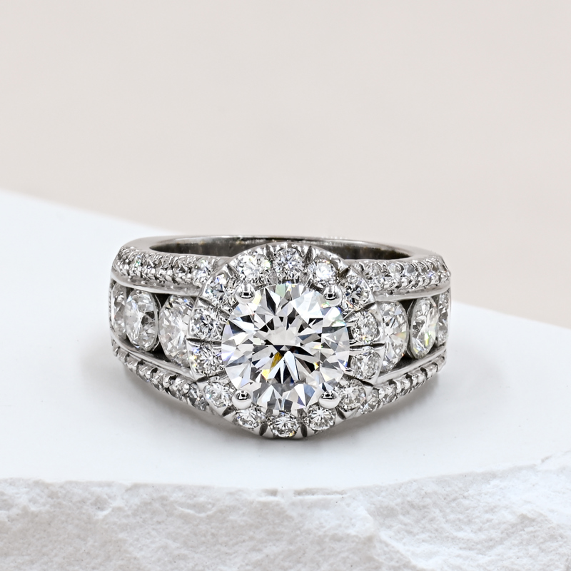 Wide & Bold Halo 3-1/2ctw Ring
