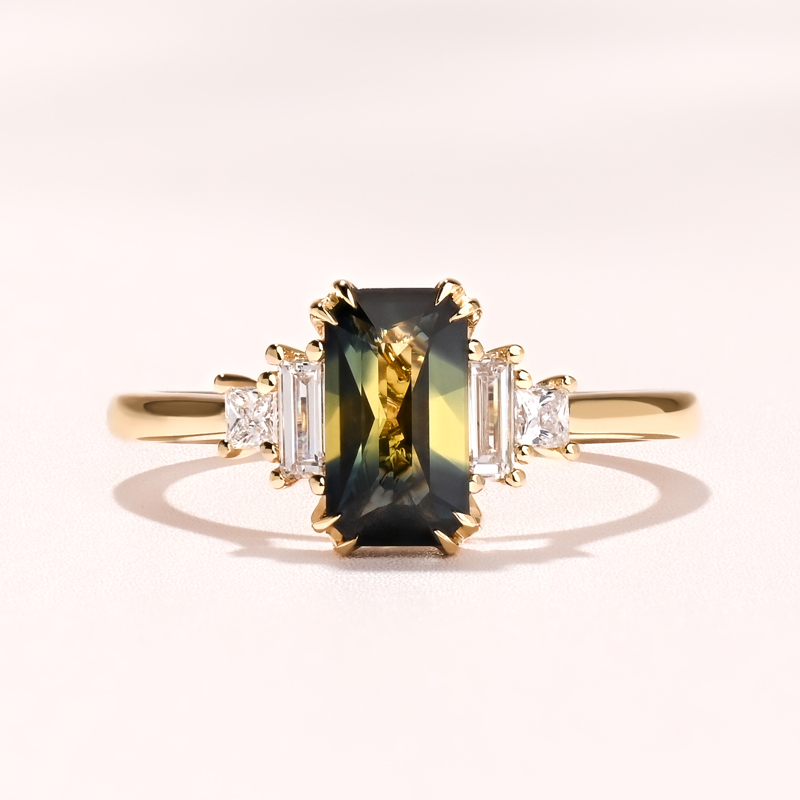 Amelia Ring I 1.03ct Teal/Yellow Sapphire