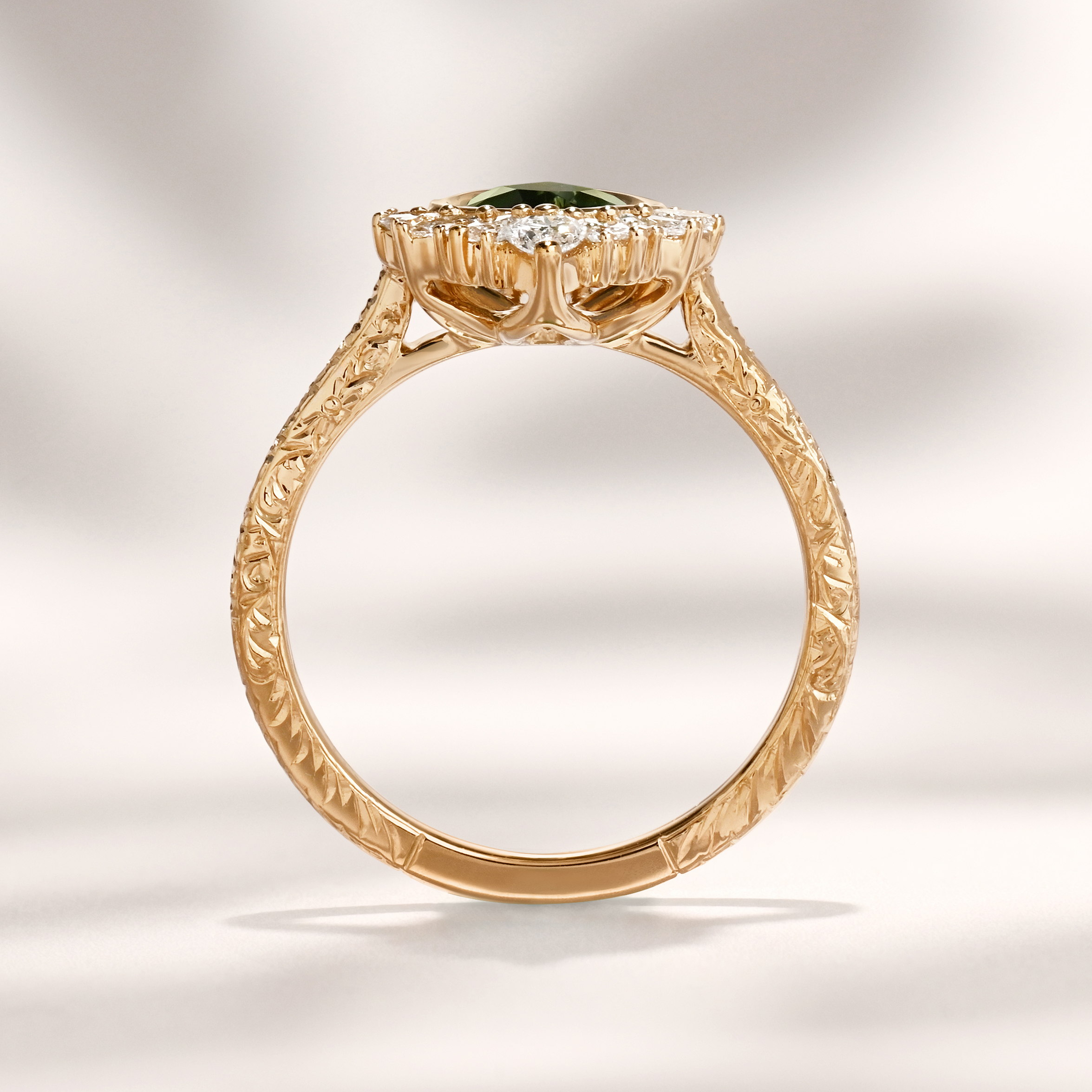 Palmina Ring I 1.03ct Austrialian Pear Green Sapphire
