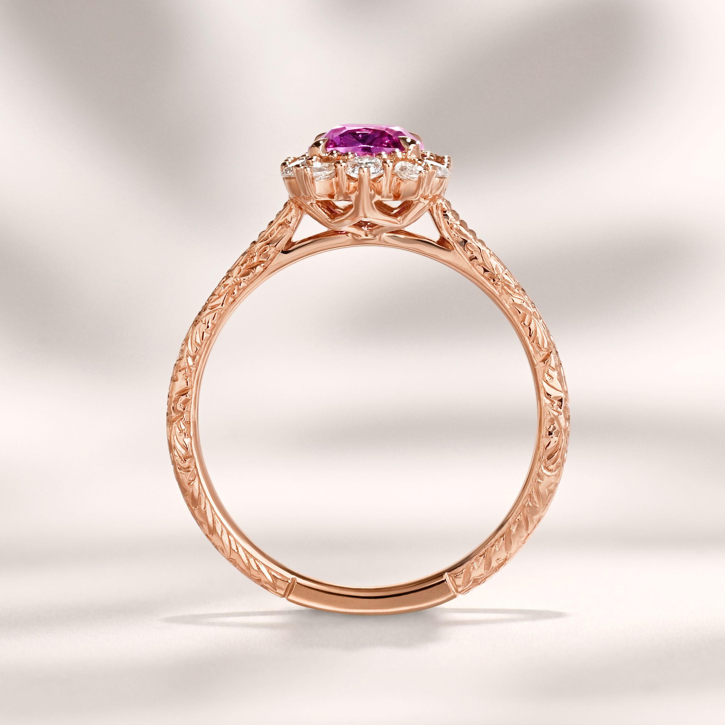 Phoenix Ring I 1.71ct Long Cushion Pink Sapphire