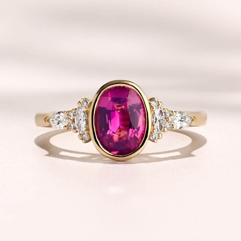 Savannah Bezel Ring I1.51ct Oval Pink Sapphire