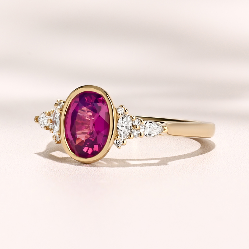 Savannah Bezel Ring I1.51ct Oval Pink Sapphire