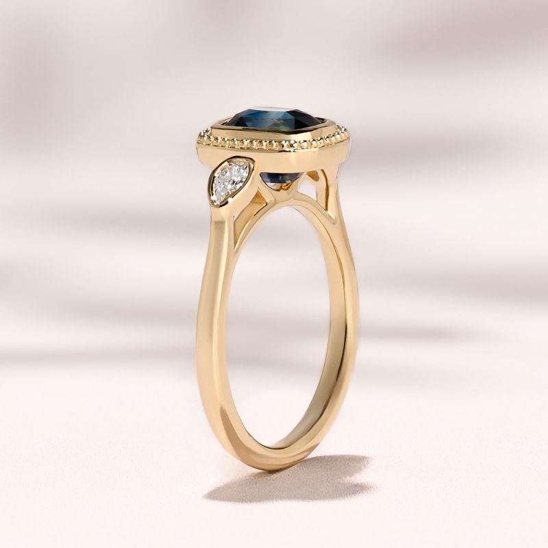 Linden Ring I 2.12ct Long Cushion Blue Sapphire