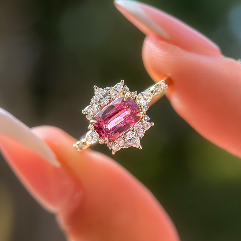 Monarch Ring I 1.52ct Cushion Pink Spinel