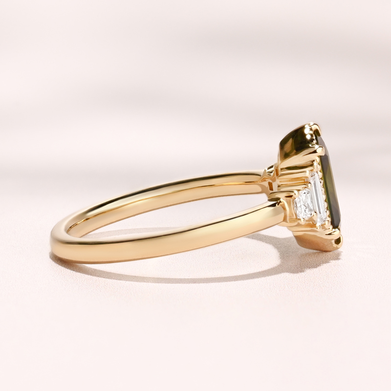 Deco Amelia Ring I 1.12ct Hexagon Green Sapphire