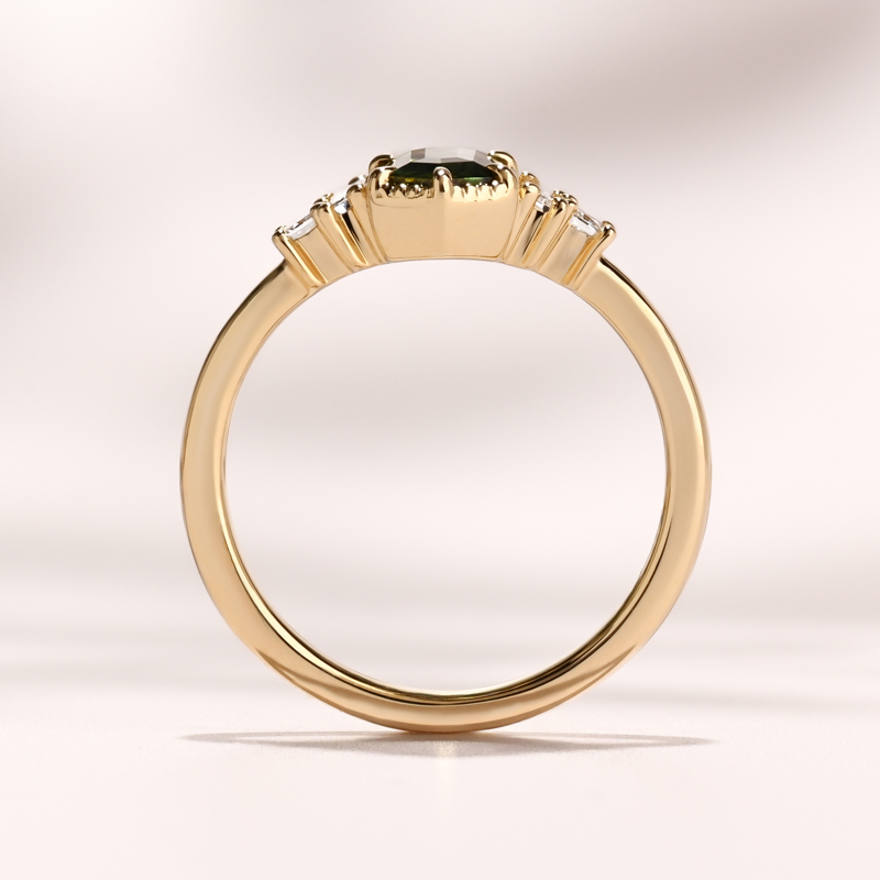 Deco Amelia Ring I 1.12ct Hexagon Green Sapphire