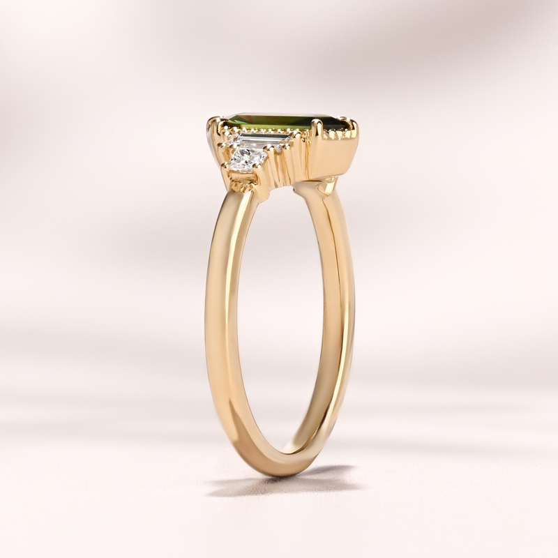 Deco Amelia Ring I 1.12ct Hexagon Green Sapphire