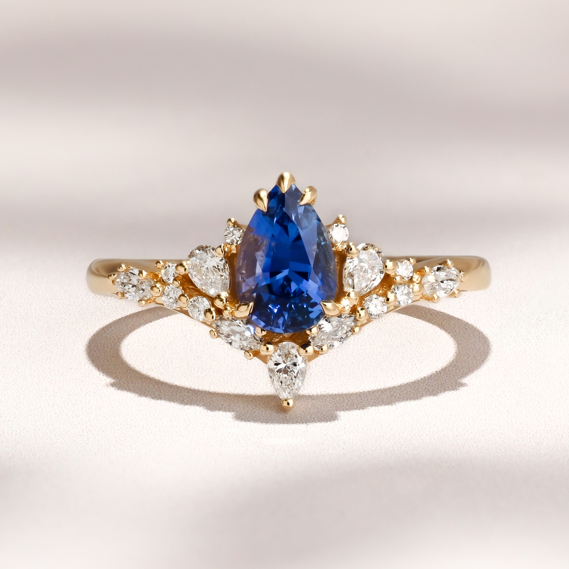 Eira Ring I 1.14ct Pear Madagascar Blue Sapphire
