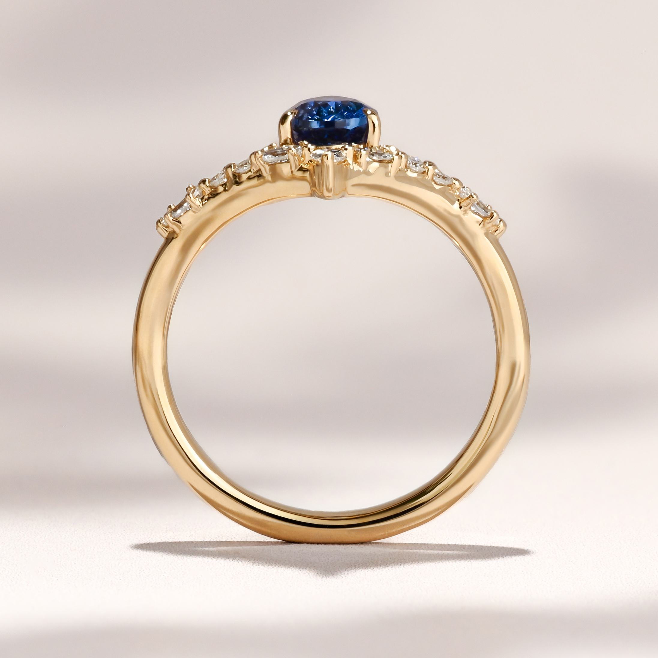 Eira Ring I 1.14ct Pear Madagascar Blue Sapphire