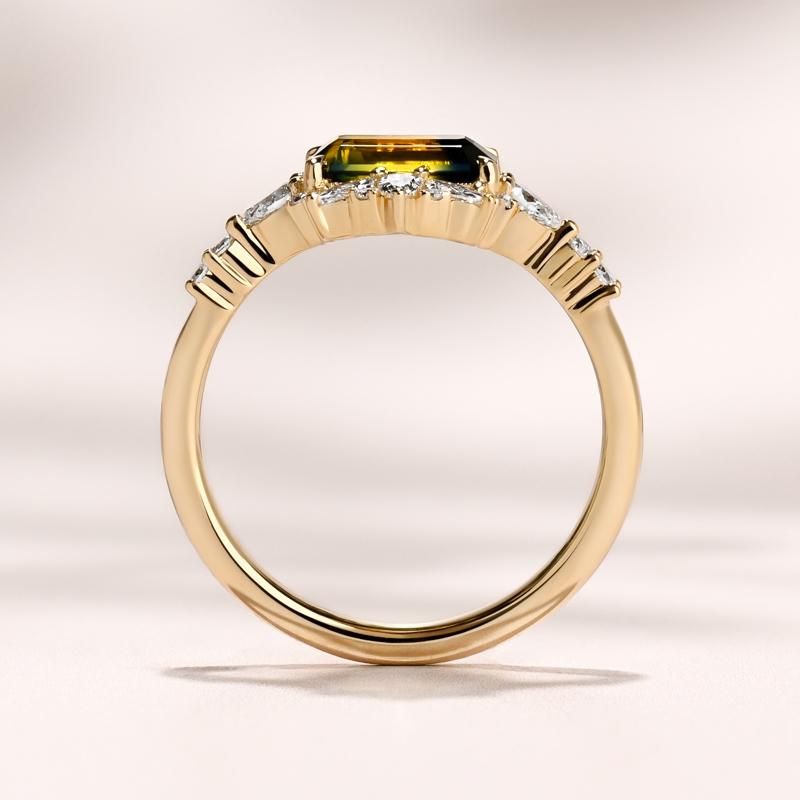 Serenade Ring I 1.07ct Bi-color Rectangular Sapphire
