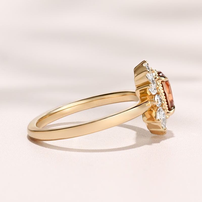 Floret Ring I 1.63ct Oval Brown Sapphire